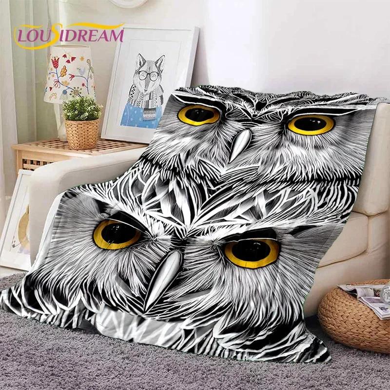 3D Cute Owl Eagle Birds Cartoon Soft Flannel Blanket for Beds Bedroom Sofa Picnic,Throw Blanket for Cover Outdoors Leisure Gift