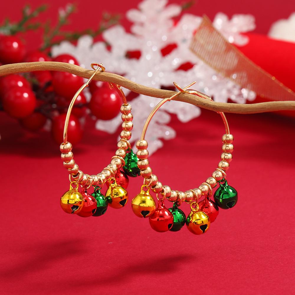 Party Christmas Earrings With Snowflake Bell For Women Holiday Gift Accessory