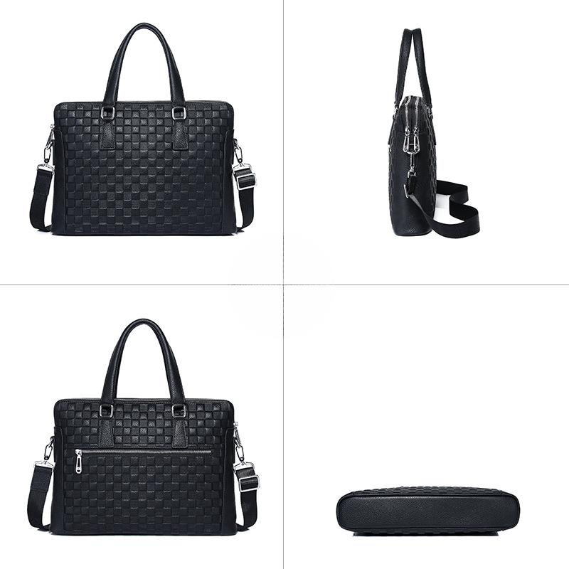 Torba na komputer ze skóry naturalnej Duża pojemność Wysokiej klasy torba biznesowa Modna do dojazdów Wszechstronna teczka