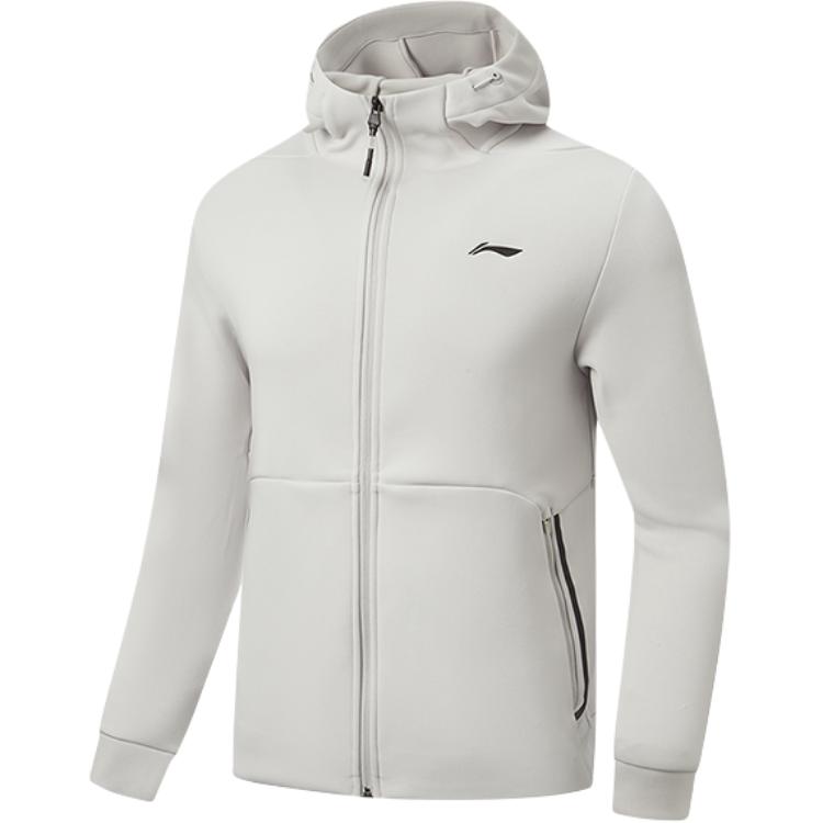 Li Ning Fitness Series Letter Print Zipper Hoodie Casual Jacket Men jackets AWDW101-3 S