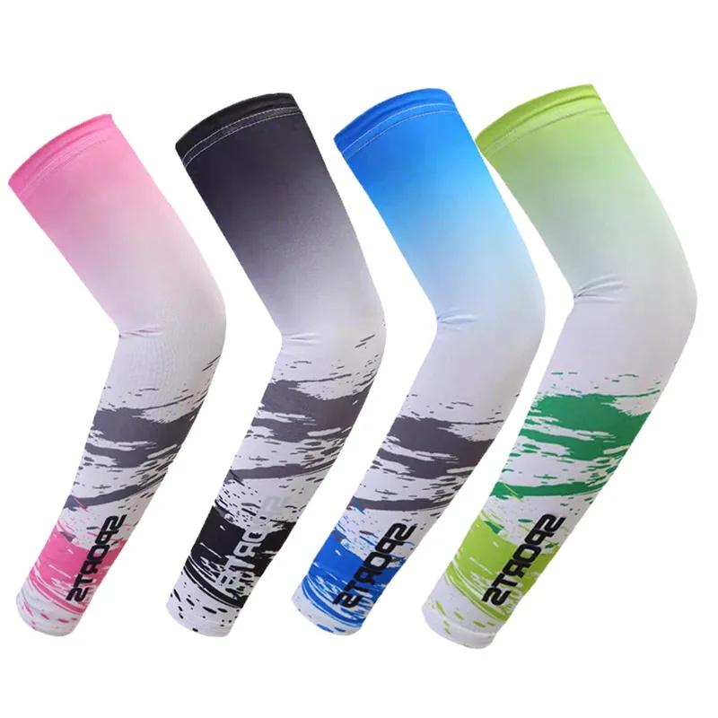 New Ice Silk Sleeve Sunscreen Cuff UV Sun Protection Arm Sleeves  Anti-Slip Men Women Long Gloves Outdoor Cool Sport Cycling