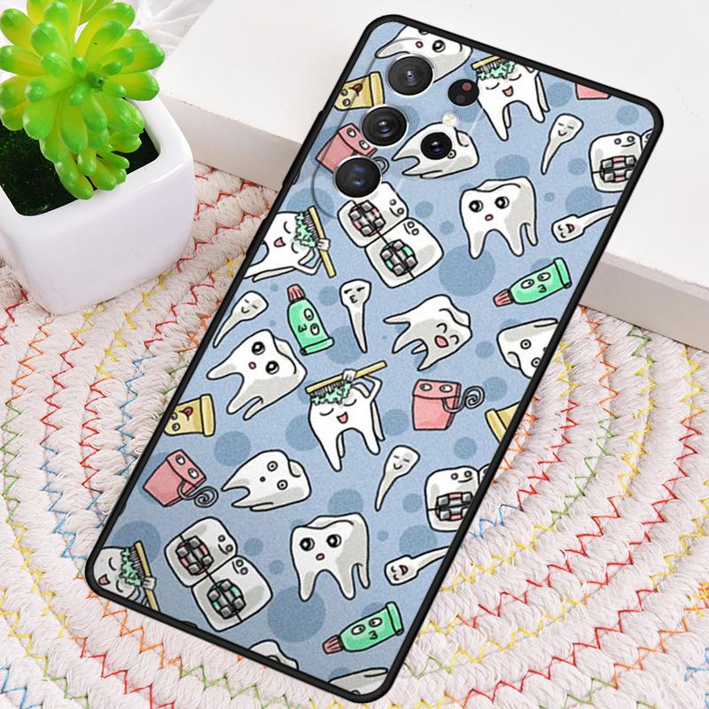 Cute Dentist Teeth Phone Case for Samsung Galaxy note 10 pro S26 Ultra S23 S24 FE S25 S21 S22 PLUS shockproof Cove