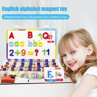 1 Set magnetisches englisches Buchstabenspielzeug, bunte Großbuchstaben und Kleinbuchstaben, Lernen von Zahlen für Vorschüler, Kleinkinder, Jungen und Mädchen, pädagogisches Alphabet-Spielzeug