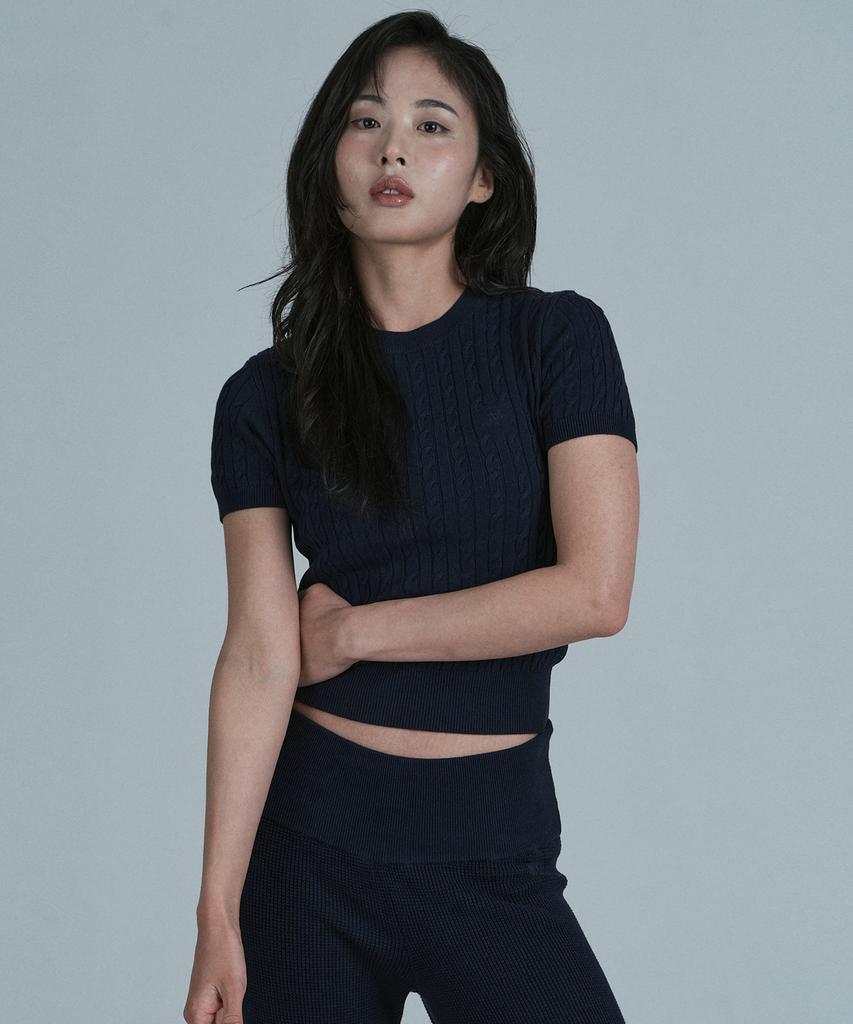 JELEVE Women'S Cable Light Knit Short Sleeve
