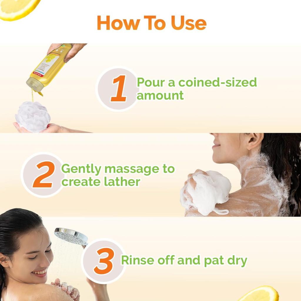 Mamaearth Vitamin C Moisturizing Body Wash 275ml Pack of 1 for Radiant Glow Hydrated Skin Lemon Scent