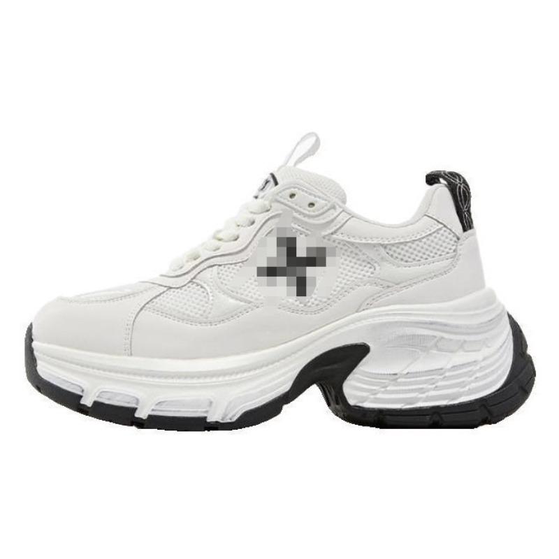 

New cross pattern platform daddy shoes women s height and slimming sports casual white shoes leather casual shoes 40