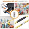 300Pcs NonInsulated Butt Connectors Butt Terminals Electrical Wire Connectors Tinned Copper Crimp Splices Cable Ferrules