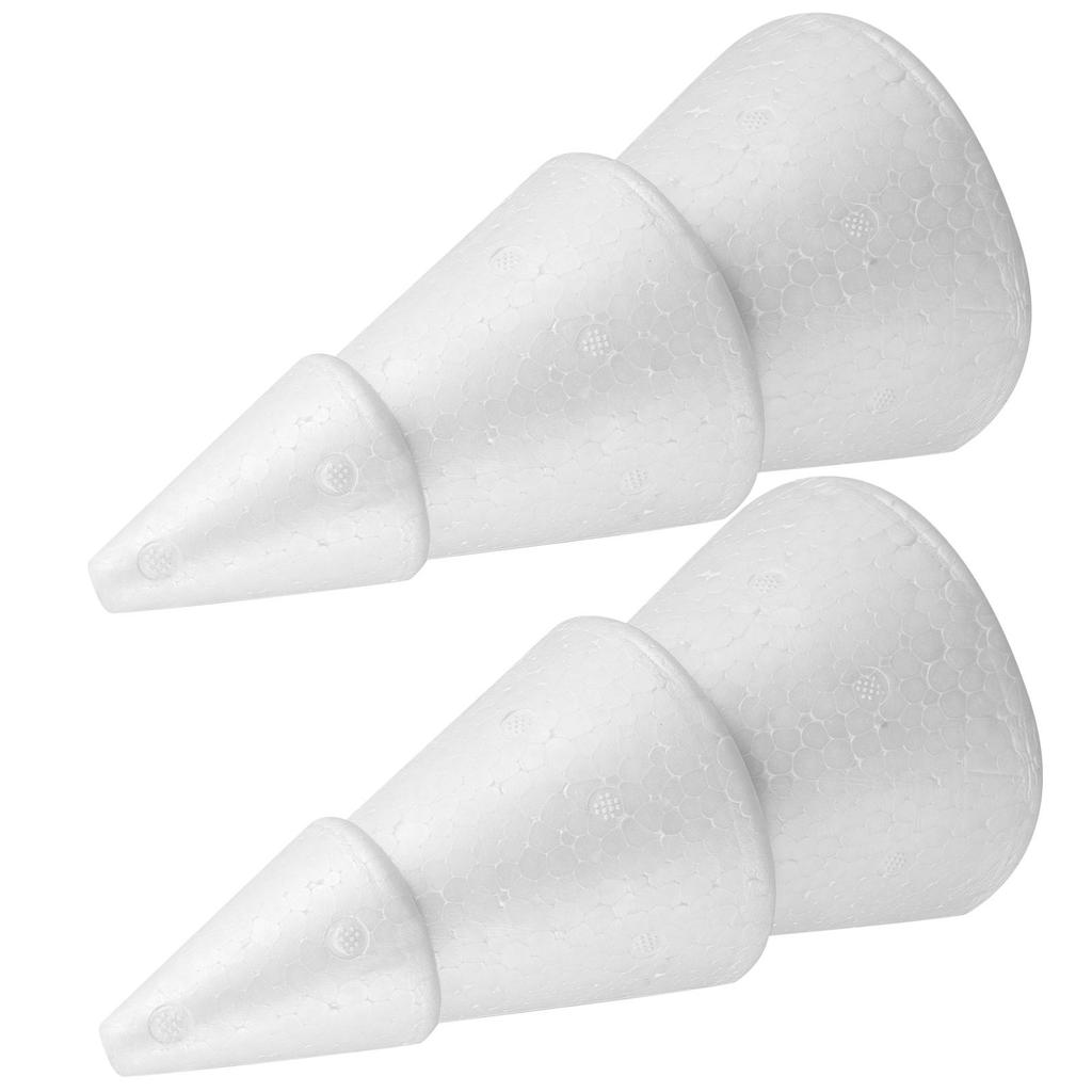 2 Pcs Craft Cone Shapes Shaped Foam Balls for Holidays DIY Christmas Tree Cones