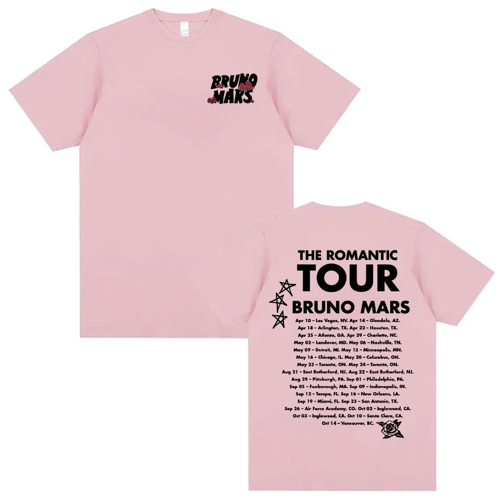 

Bruno Mars Romantic Tour 2026 Concert T Shirt Men Women Vintage Hip Hop Punk Style Tshirts Casual 100 Cotton Oversized Tshirt 2XL