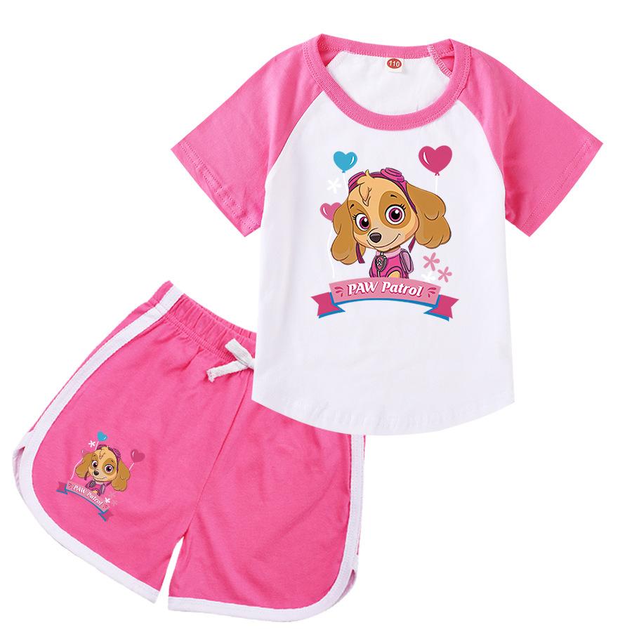 Kids Patrol Skye Printing Cotton Tshirt Shorts Girls Boutique Clothes For Cotton Home Clothing Children s Clothes Set Cosplay Teen Girls Outfits 100cm