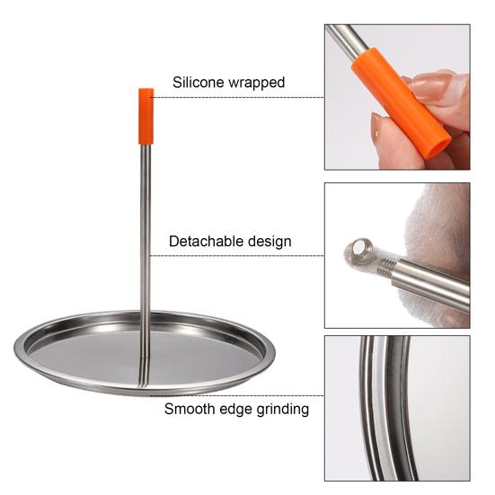 Detachable Skewer Stand Food Grade Stainless Steel Sturdy Construction Vertical Chicken Holder for Outdoor