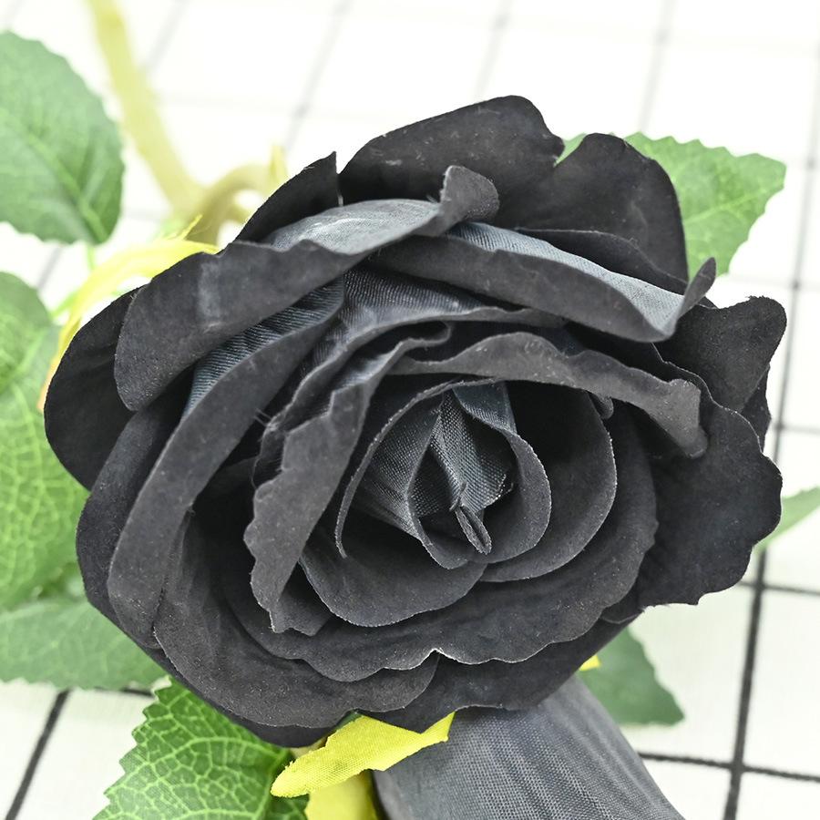 Three Halloween Black Rose Dark Series Home Decoration Halloween Event Props Simulation Flower Photography Props
