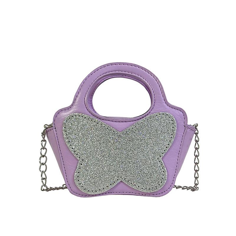 Fashionable Kids Butterfly Shaped Sequined Handbag Breathable And Cute Design
