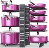Double-Sided Pot Rack: Easy-to-Assemble Vertical Iron Wire Storage for Pots and Pans