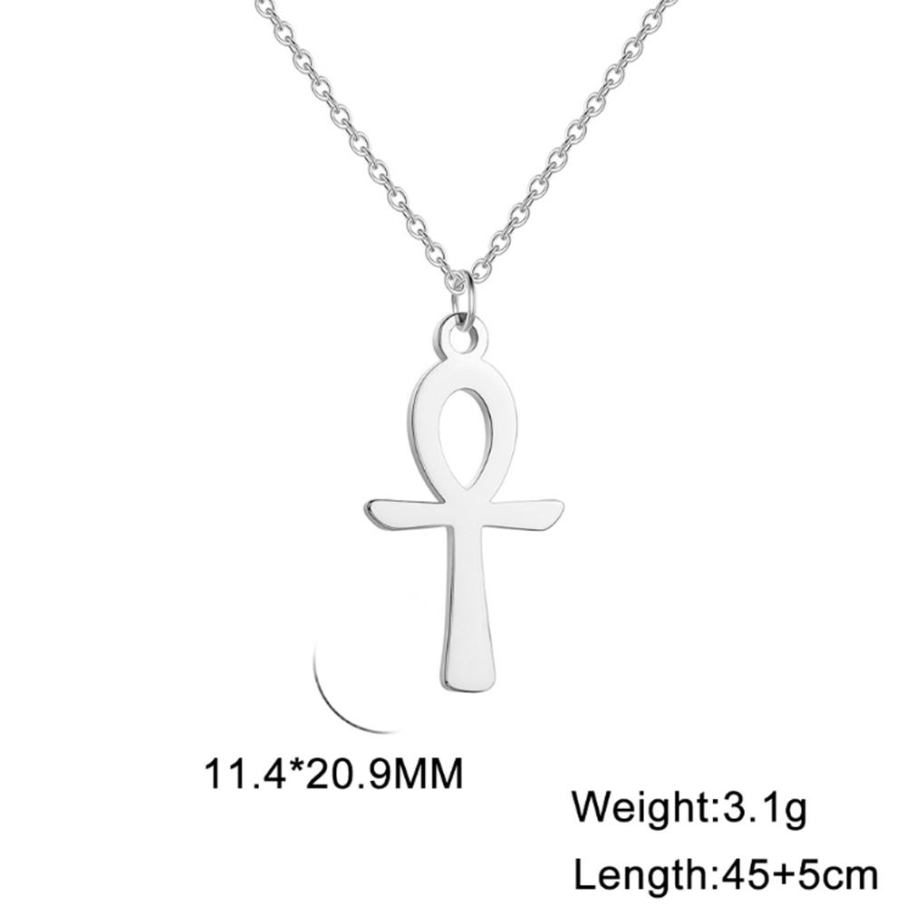 Dawapara Vintage Ancient Egyptian Life Ankh Cross Necklace Amulet of Protection Religious Stainless Steel Jewelry