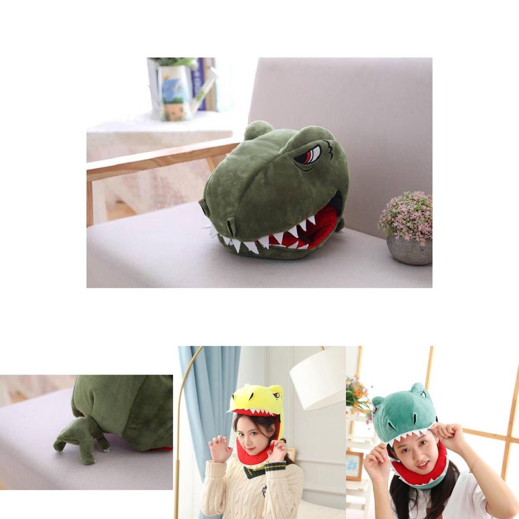 Kuscheliger Plüsch Dinosaurier Kopfbedeckung Hut Weihnachts- Geburtstagsgeschenk für Erwachsene Kinder