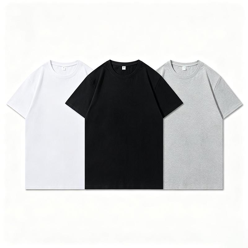 3PCS Summer Cotton T-shirt Men Women T-shirts Fashion Harajuku Short-sleeves Solid Color Tops