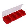 6 Pcs Screw Storage Box Small Parts   Hardware Container 4 Compartments for Garage Workshop Nuts  s Craft Red