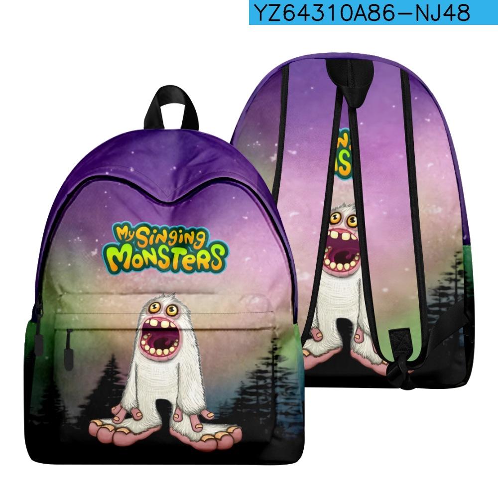 Cartoon Youthful My Singing Monsters Student School Bags Notebook Backpacks 3D Print Oxford Boys/Girls Funny Travel Bags