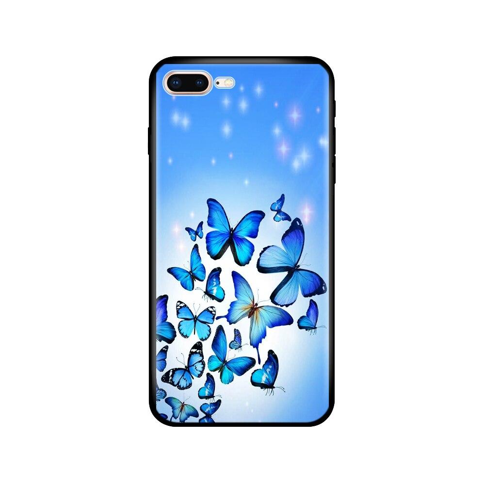 For Iphone 7 8 Case Silicon Soft Tpu Shell Cover For Apple iPhone 7 8 Plus Bag Funda Coque Etui Bumper Paiting Black Tpu Case