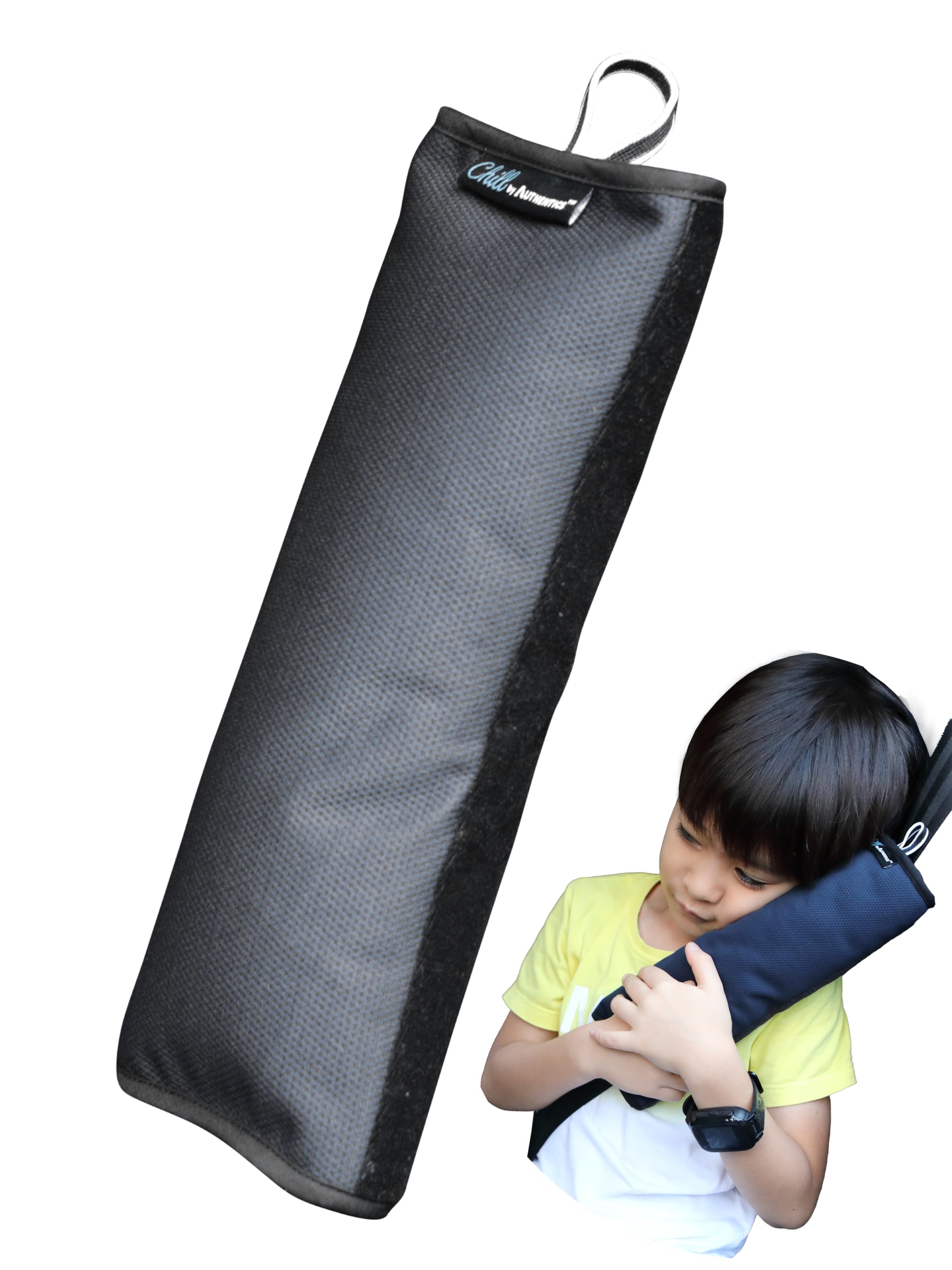 

AUTHENTICS Chill Seat Belt Compatible with Kei and Standard Made with Antibacterial and Deodorizing Functional Protects Shoulders and Neck for серый