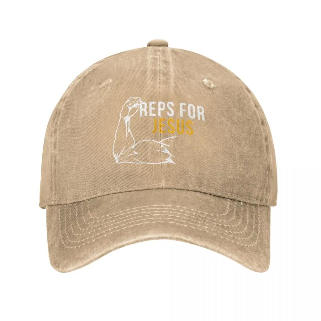 Reps For Jesus Baseball Caps Vintage Distressed Cotton Bodybuilding Muscle Snapback Hat Men Women Outdoor All Seasons Travel Cap