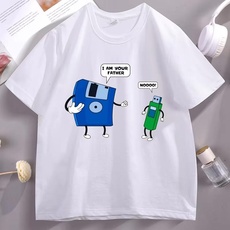I Am Your Father Meme Tshirt Funny Tech Humor Floppy Disk USB Top Computer Engineering for Men Women Clothes Father and Son S