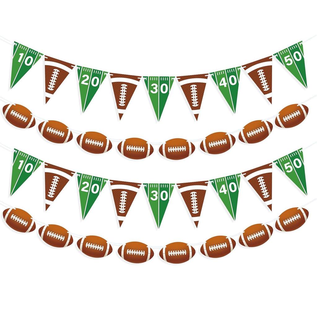 Rugby Geburtstagsparty Dekoration Set - Super Bowl Fan Banner & Ornamente