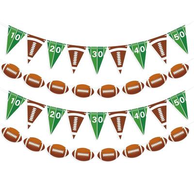 Sofort verfügbares Super Bowl Fan-Party-Set: Fußball-Girlanden & Szenen-Dekorationen