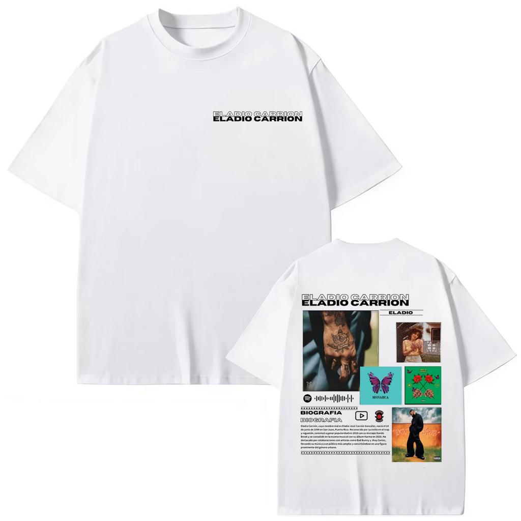 Rapper Eladio Carrion Album Graphic T Shirts Men Women Clothing Fashion Hip Hop T-shirt High Quality Cotton T-shirts