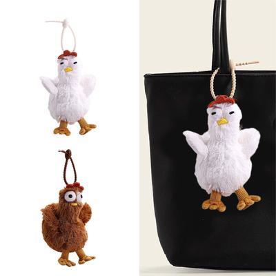 Lustiger Hühner-Schlüsselanhänger Einzigartige Anhänger Niedlicher Cartoon-Tier-Anhänger Taschenanhänger Accessoire für Schlüssel und Auto