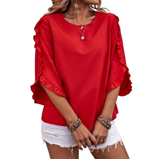 

Женские топы с круглым вырезом и кружевной отделкой 45720 рукава пуловеры топы однотонные 2XL