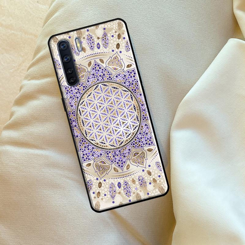 Flower Of Life In Lotus Pastel For OPPO A15 A16 A76 A96 A52 A72 A92 A98 A78 A58 A5 A9 A53 A17 A77 A57S A94 A74 A54S Case