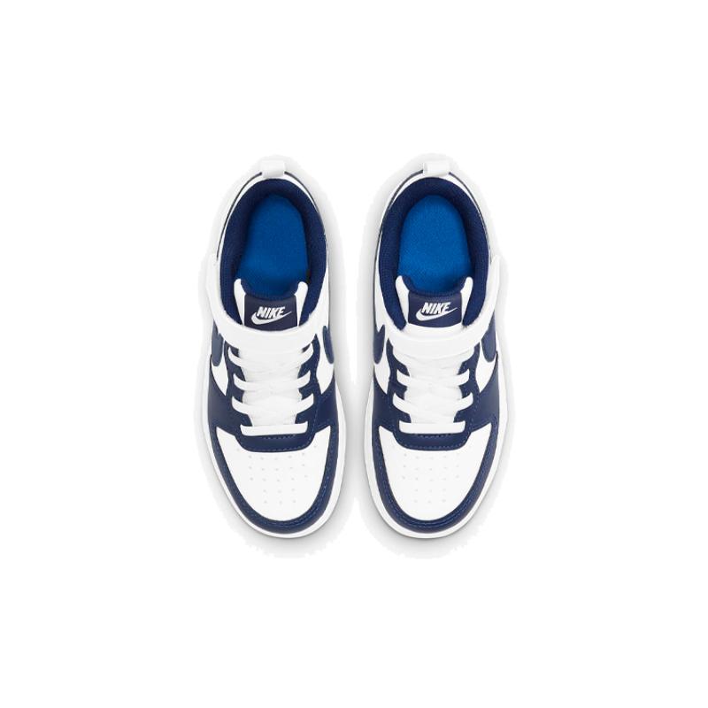 Nike Court Borough 2 Low Top Skateboard Shoes White Blue Children Aged 3 7 Years Old Sneakers BQ5451-107