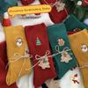 Cotton Christmas Embroidery Socks Gingerbread Man Mid-Tube Socks Sweet Cartoon Hosiery  Girls