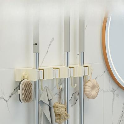 Mop Wall-mounted Clip for Mop and Cloth Hook Without Drilling Mop Holder Rack for Mop Storage Rack Hook