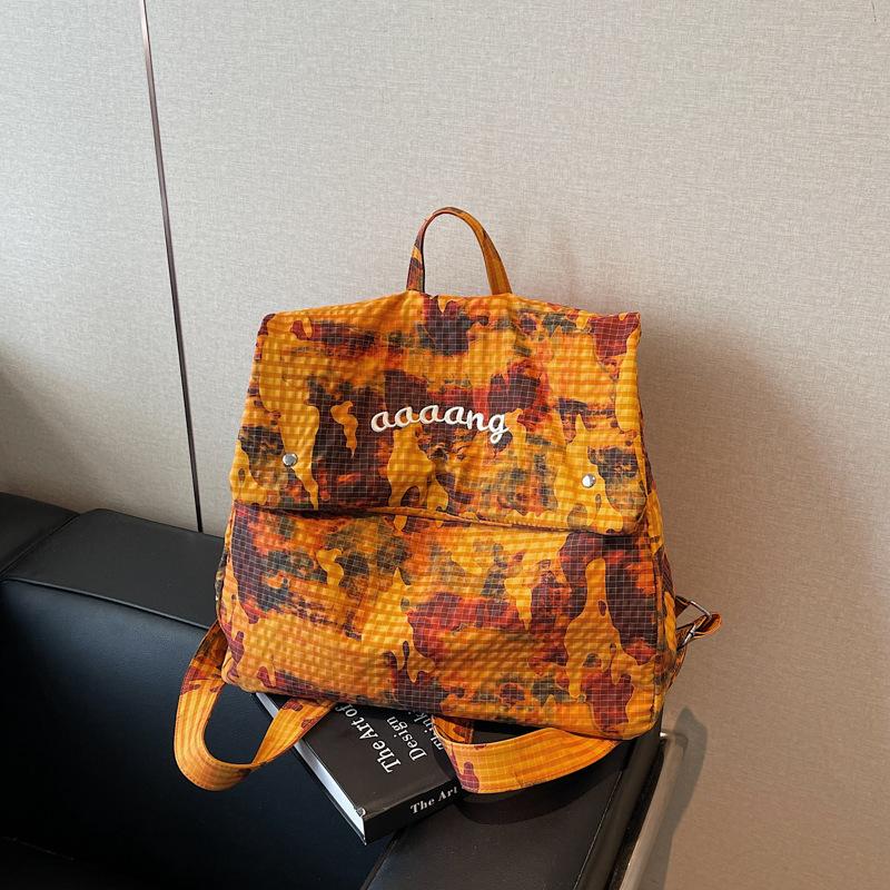 Camouflage Trendy Cool Large-capacity Backpack Bag Women's New Lightweight Cloth Bag Going Out Travel Backpack Schoolbag