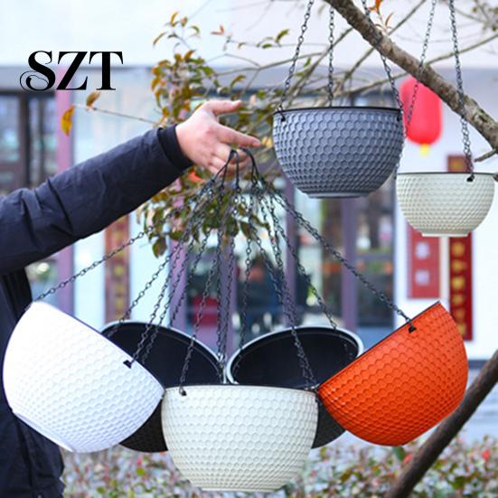 Flower Hanger Hanging Basket Imitation Honeycomb Self Water Absorption Plant Pot Waterproof Outdoor Resin for Garden