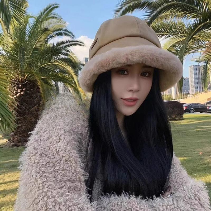 New Winter Korean Version Can Be Hung with Masks with Large Head Circumference Showing Small Thickened Thermal Basin Hat