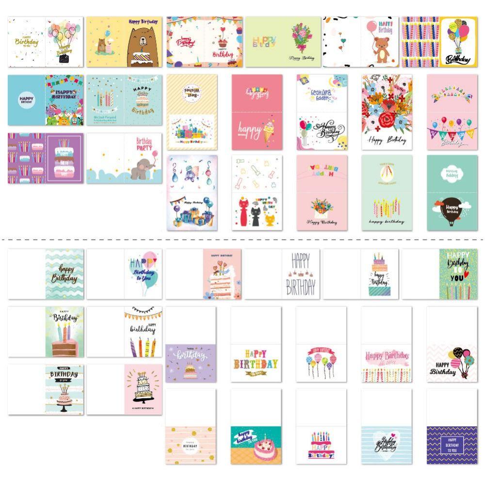 20pcs Combination Set Happy Birthday Card Blessing Message Cards  Party Accessories