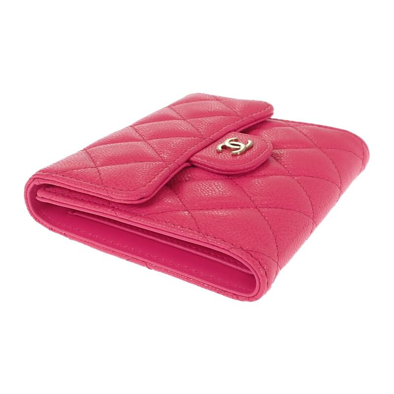 Chanel AP0231 Bifold Wallet Fusha Pink Women
