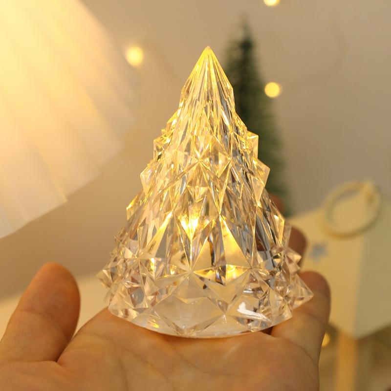 8.5CM Warm/White Flameless LED Christmas Tree Shape Candle Light for Home Party Christmas Decoration New Year Gift 2025 Navidad