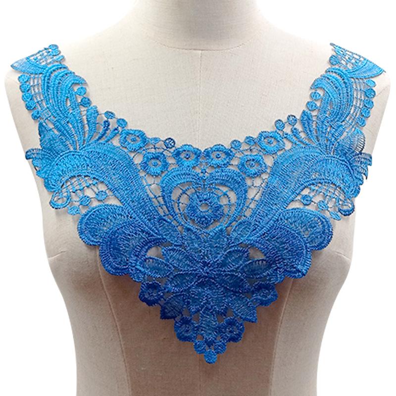 Woman's Clothing DIY Sewing Accessories Beautiful White Lace Collar Mesh Fabric Floral Embroidery Collar