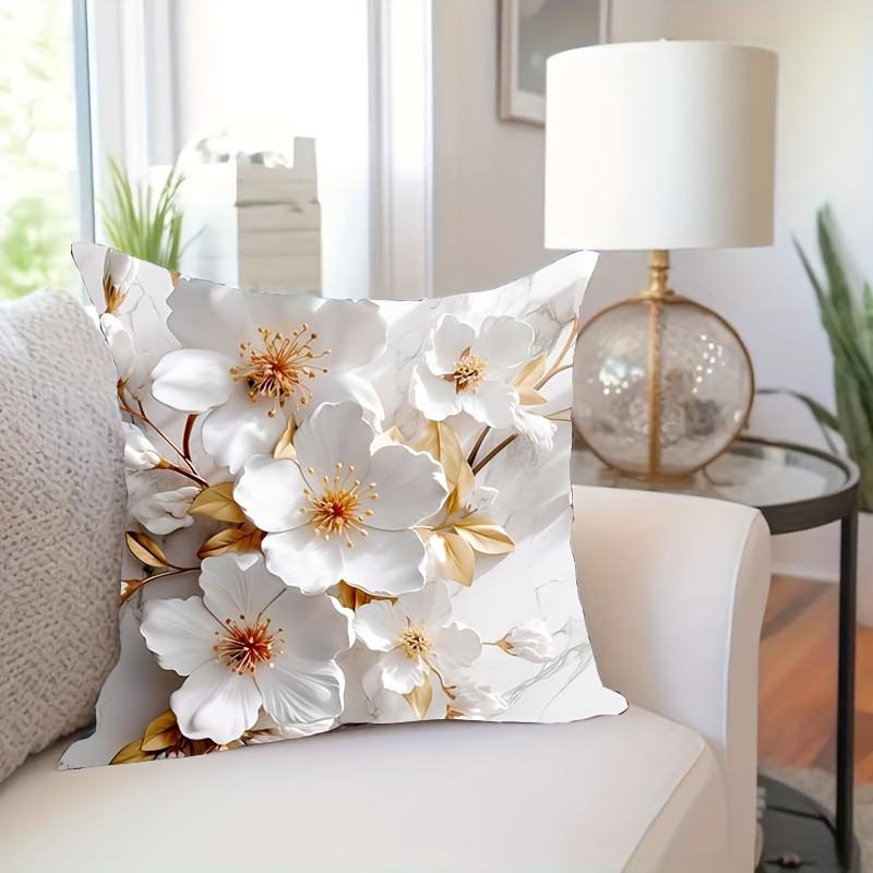 1pc Super Soft Printed Flowers Fresh Throw Pillow CasePrint Cushion Coverhome Decoration1818inch