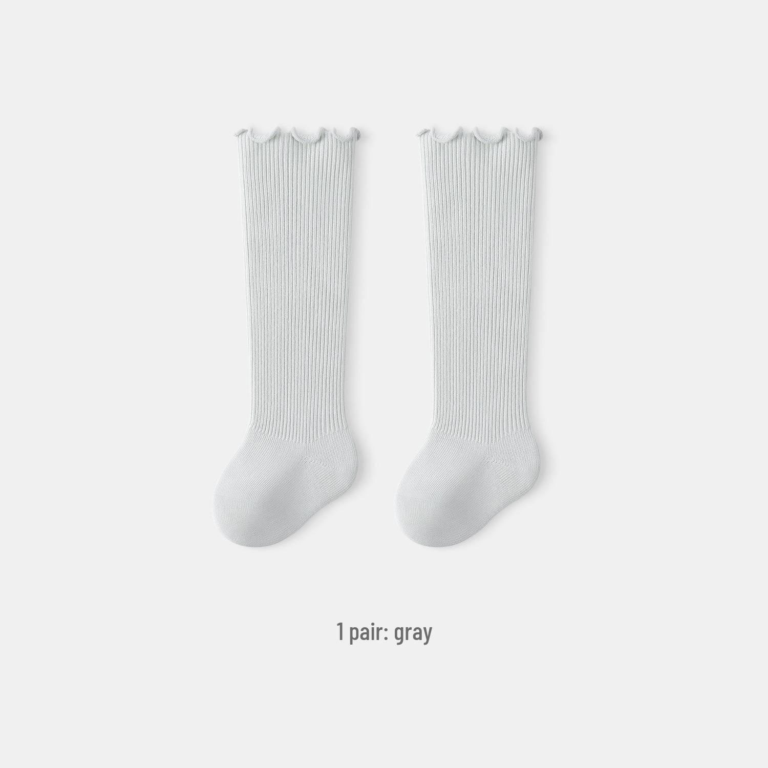 

Детские гольфы до колена в корейском стиле, двухслойные, дышащие и не сдавливающие, с высокой эластичностью M (Fits foot length 11-13cm) 1-3 years серый