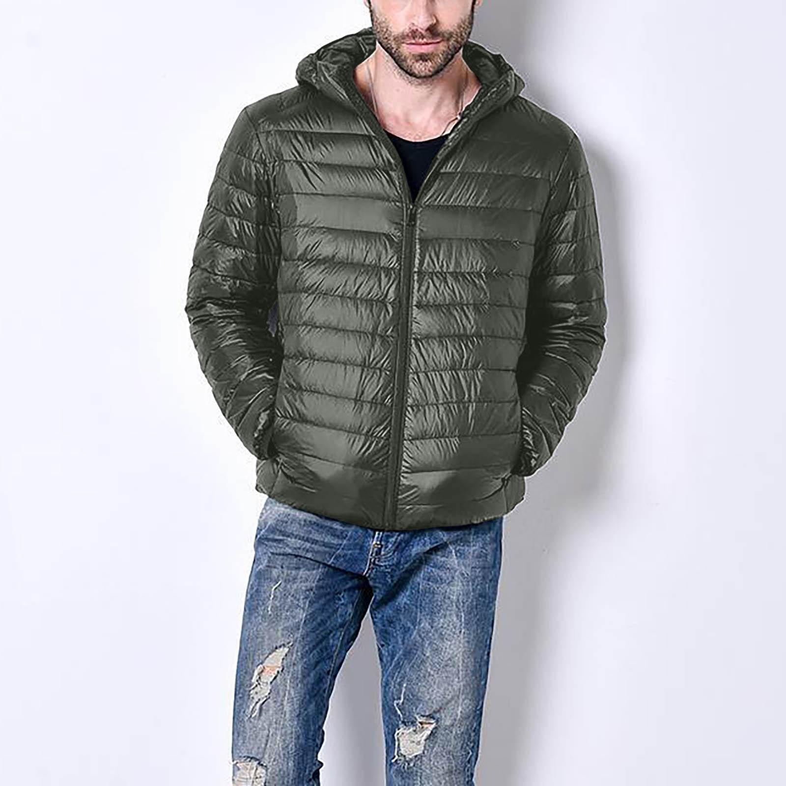 

Мужская повседневная ультралегкая однотонная теплая комфортная куртка с длинным рукавом и капюшоном XXXXXL армия зеленый