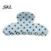 PVC Hair Claw, Back Head Strong Bite Force Clip, Dot Print Sturdy Claw Clip Large Anti-Slip Teeth Accessory for Daily Wear Long