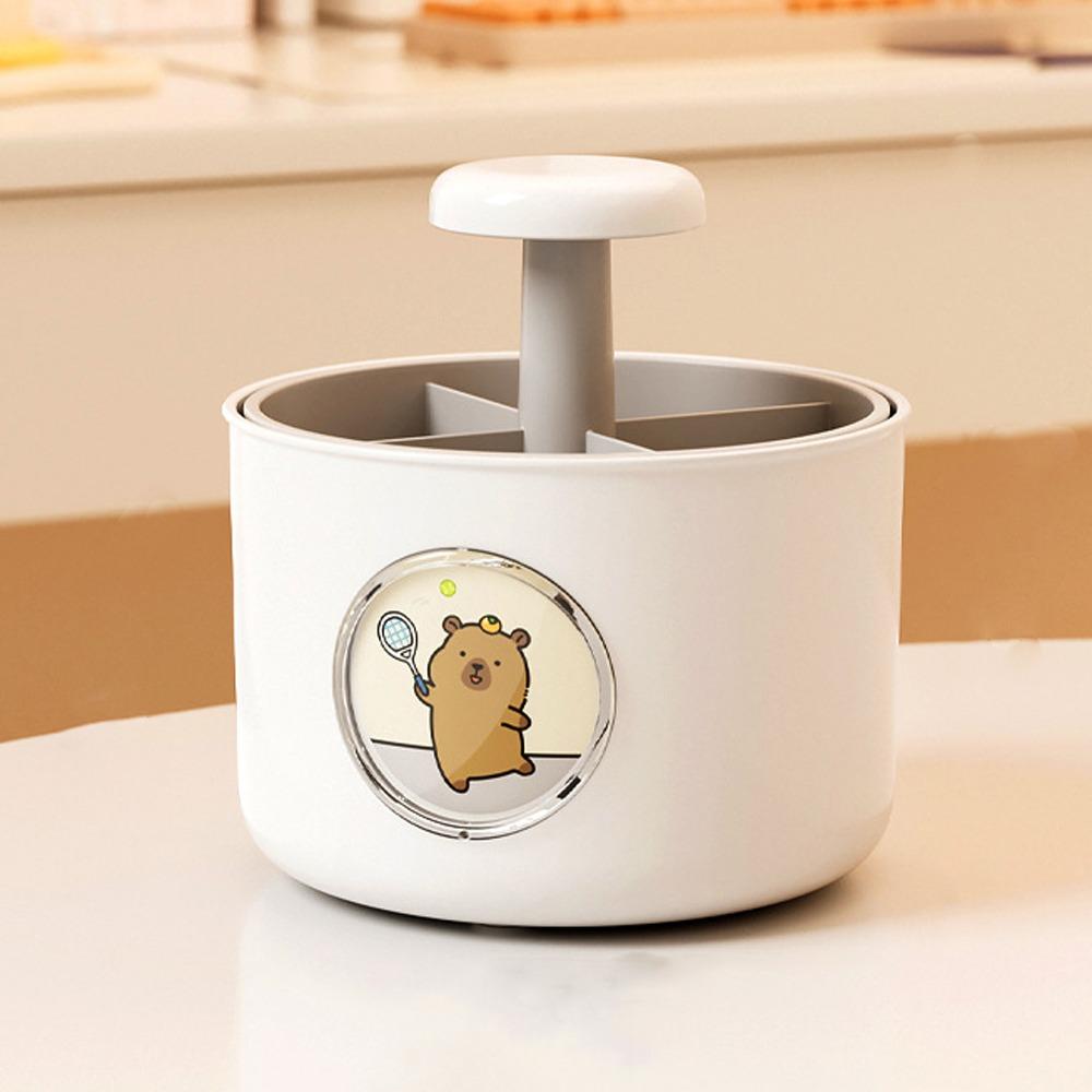 4 Patterns Capybara Rotating Pen Holder Rotatable Capybara Stationery Storage  Student