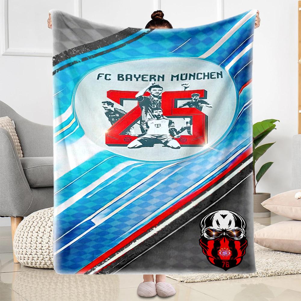 Bayern Munich Blanket Warmthful Decor Perfect for Office Chair Livingroom Seaside Four Seasons Universal Playful Design