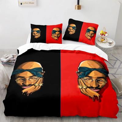 New 2 Pac Bedding Set Single Twin Full Queen King Size Tupac 2 Pac Bed Set Aldult Boys Kawaii Duvetcover Sets 3D